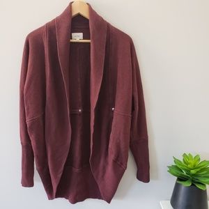 WILFRED "Diderot" cocoon cardigan in burgundy